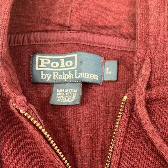 Men's Maroon Ralph Lauren Hoodie Sweater - Picture 2 of 6